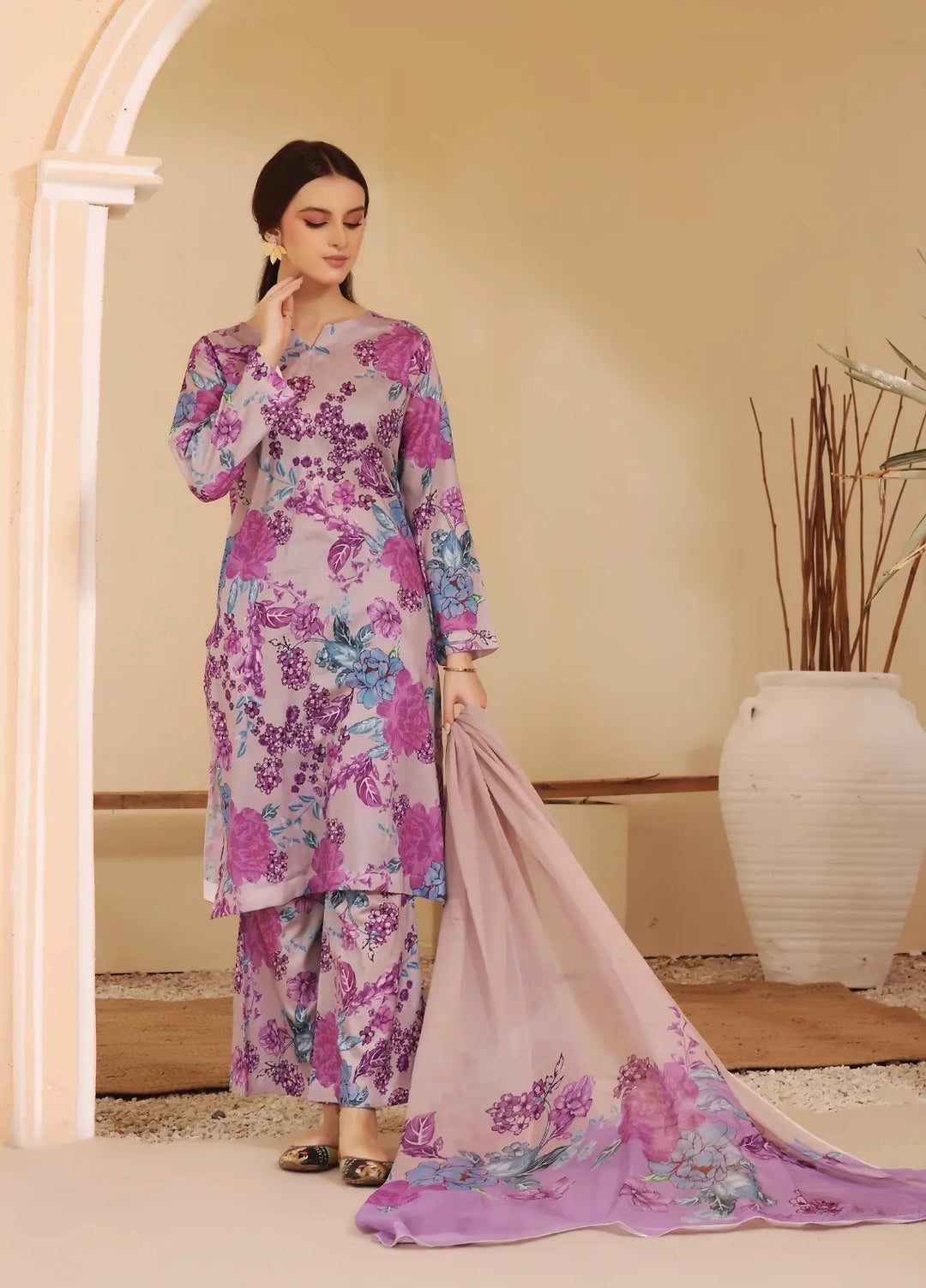 Feathers Pret Printed Lawn 3 Piece Suit Rebecca