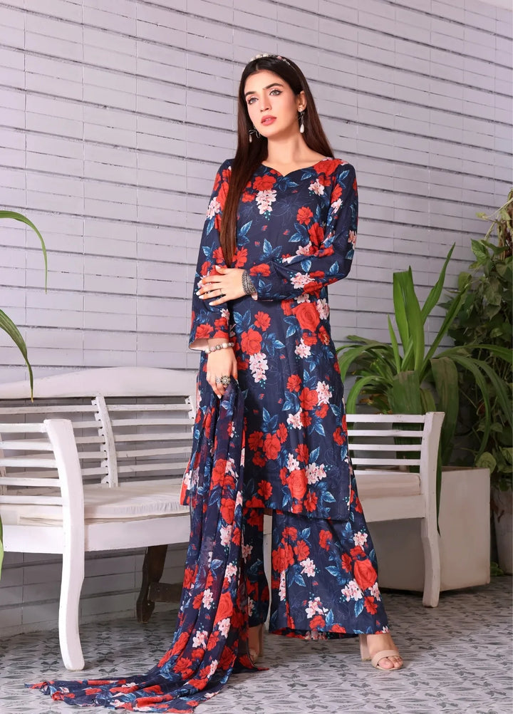 Feathers Pret Printed Lawn 3 Piece Suit Serene