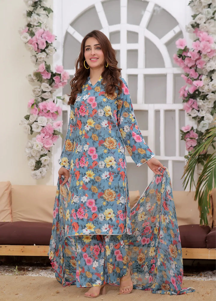 Feathers Pret Printed Lawn 3 Piece Suit Sifarish