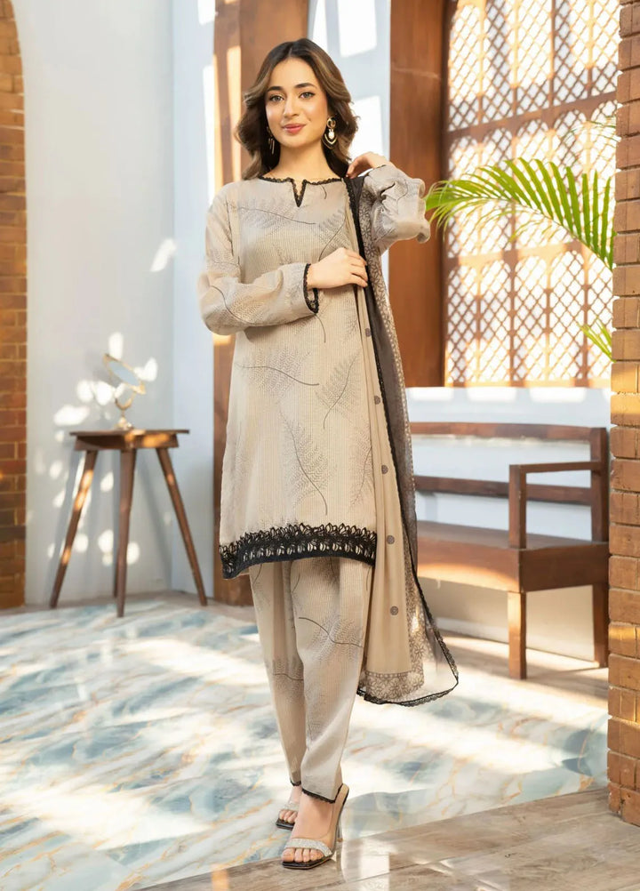 Fiona by Panache Apparel Pret Embroidered Cambric Lawn 3 Piece Suit Dune