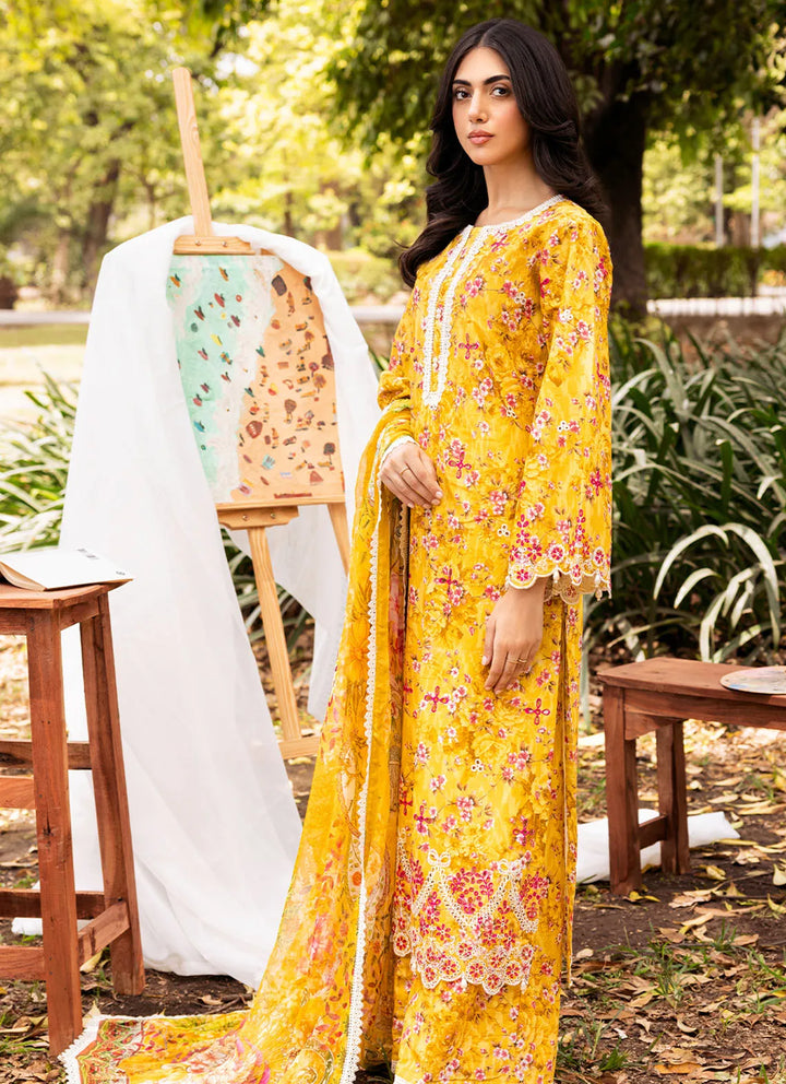 Fiona Pret Chikankari Lawn 3 Piece Suit Girasole