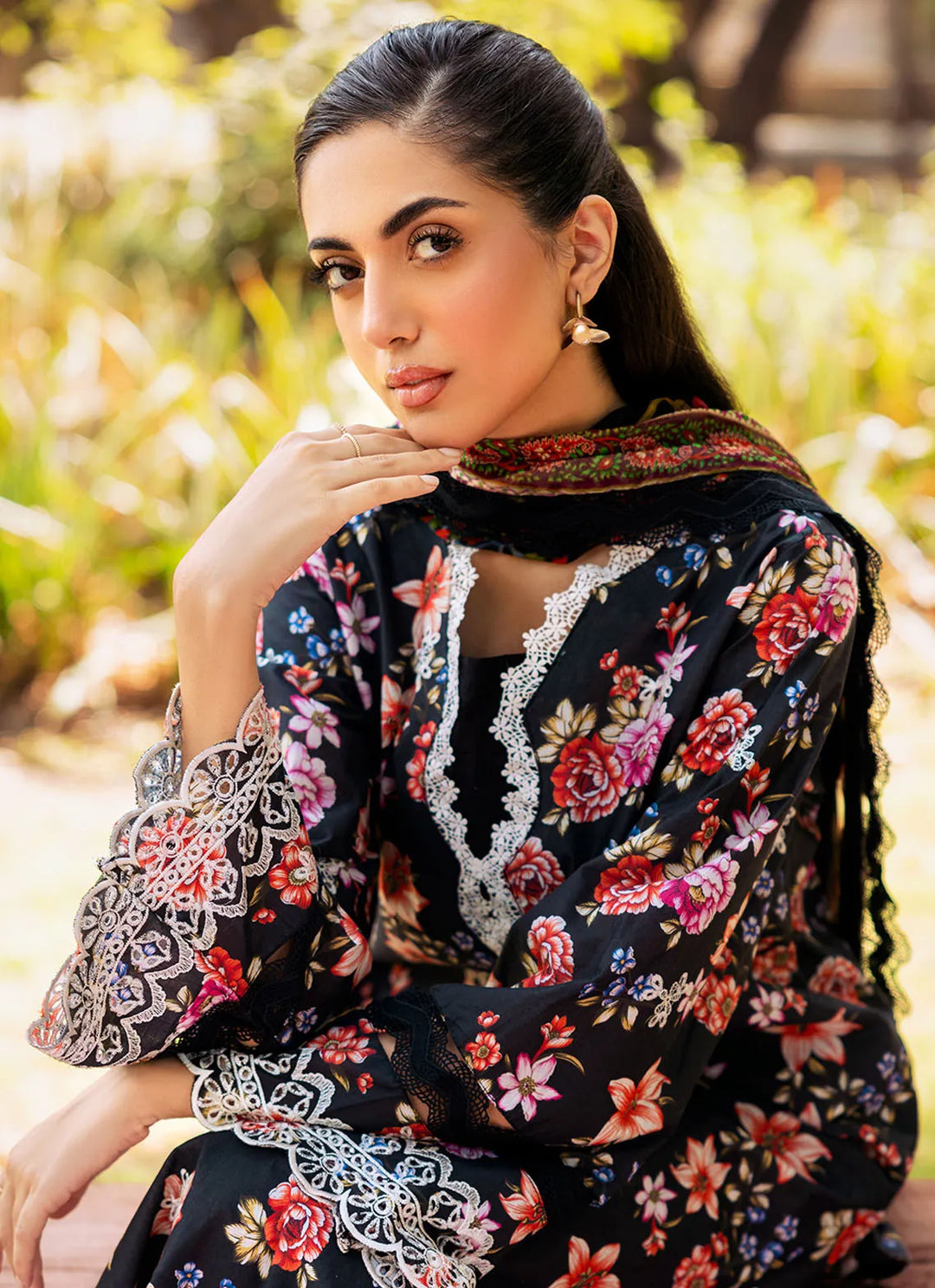 Fiona Pret Chikankari Lawn 3 Piece Suit Papavero