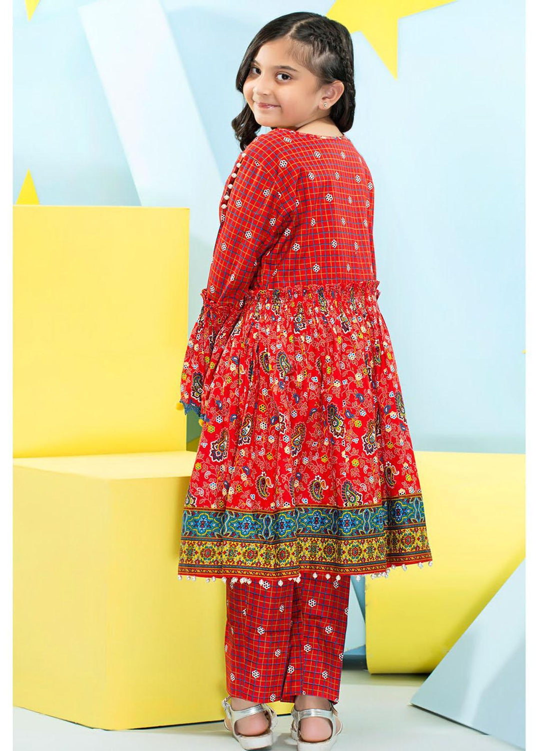 Five Star Classic Kids Cotton Printed Cambric Suits Unstitched 2 Piece FS21CK 708-B - Winter Collection