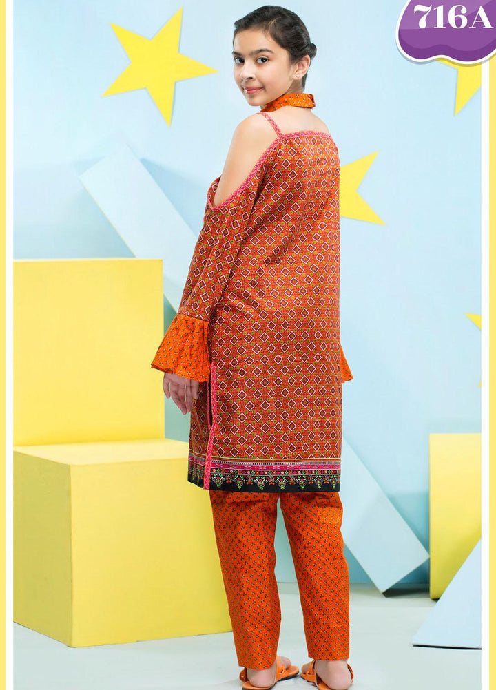 Five Star Classic Kids Cotton Printed Cambric Suits Unstitched 2 Piece FS21CK 716-A - Winter Collection