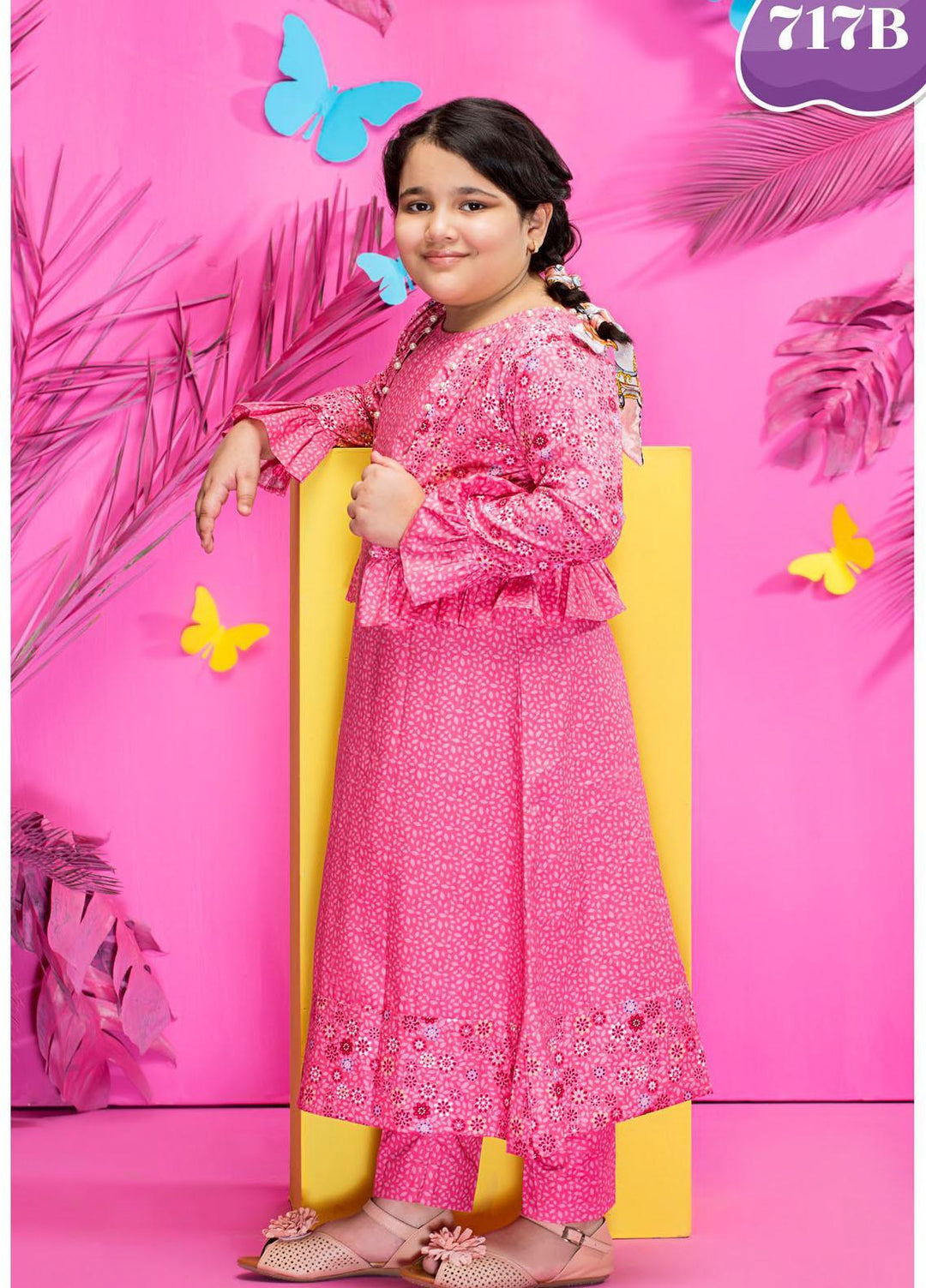 Five Star Classic Kids Cotton Printed Cambric Suits Unstitched 2 Piece FS21CK 717-B - Winter Collection