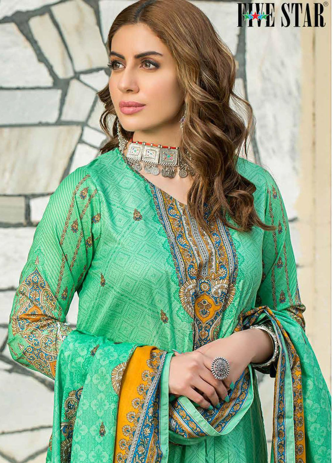 Five Star Printed Lawn Suits Unstitched 3 Piece FS22CL D-1302B - Summer Collection