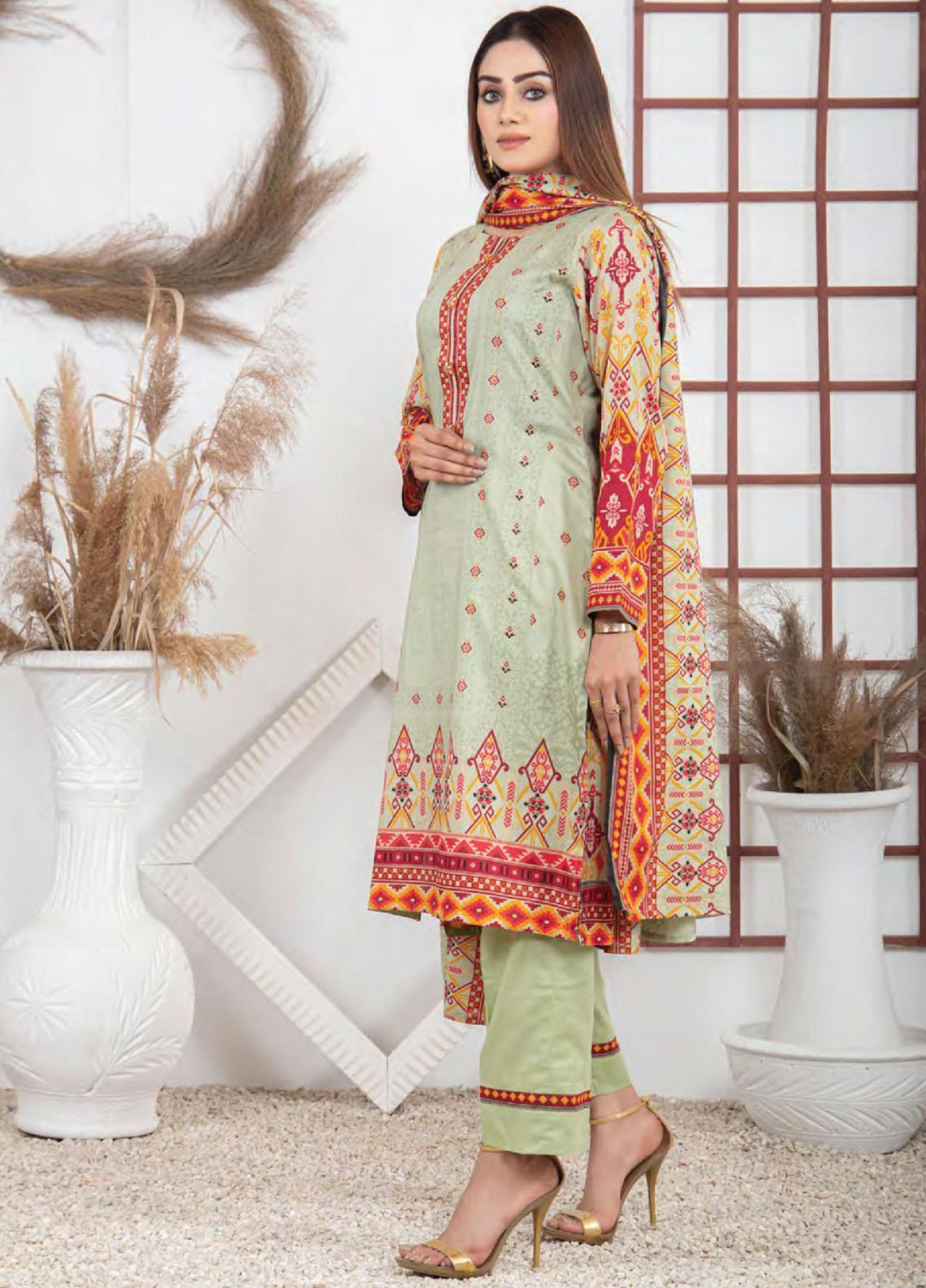 Five Star Printed Lawn Suit Unstitched 3 Piece FS22SL D-122A - Summer Collection
