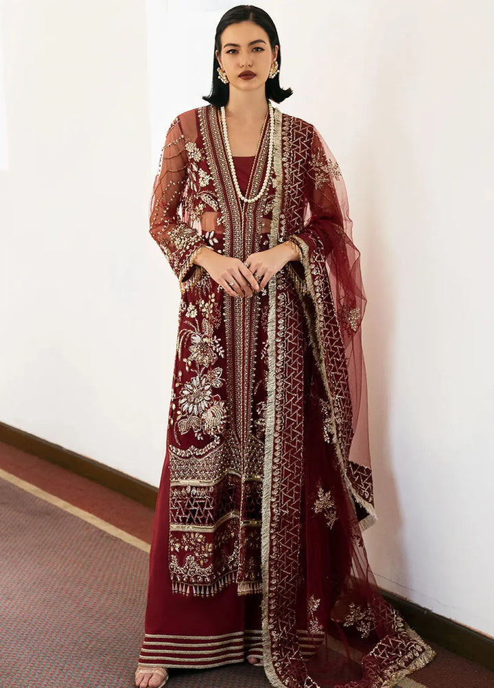 Fleurie By Saad Shaikh Embroidered Net Suits Unstitched 4 Piece SSK24F Arya - Luxury Collection