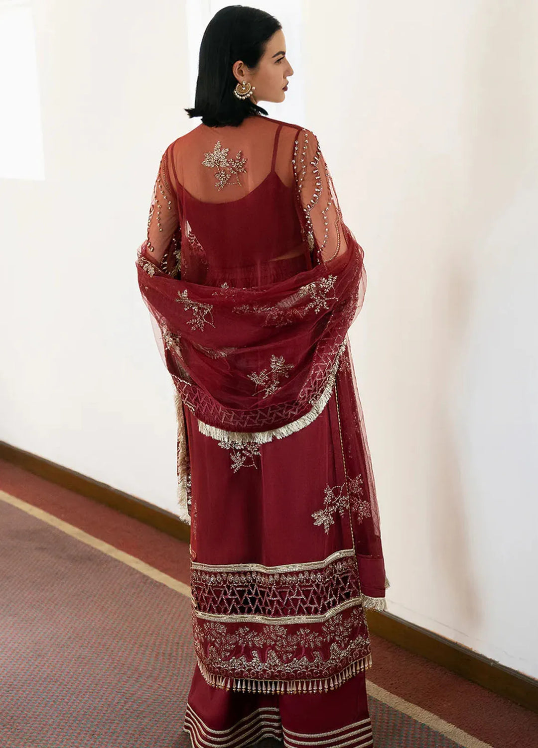 Fleurie By Saad Shaikh Embroidered Net Suits Unstitched 4 Piece SSK24F Arya - Luxury Collection