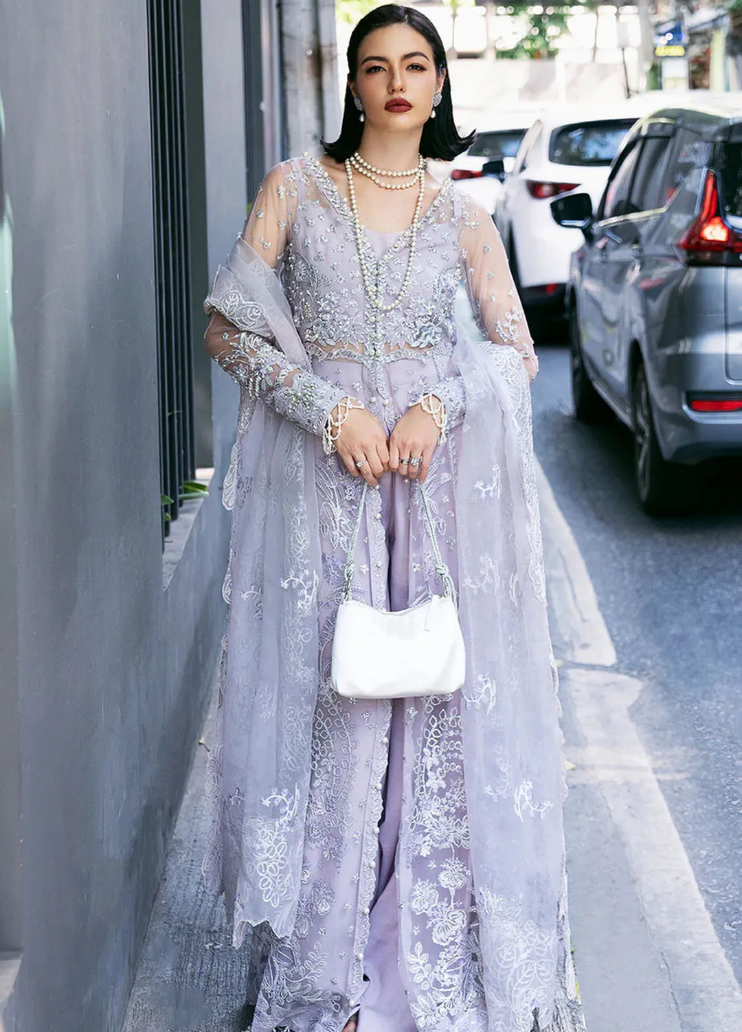 Fleurie By Saad Shaikh Embroidered Net Suits Unstitched 4 Piece SSK24F Mariska - Luxury Collection