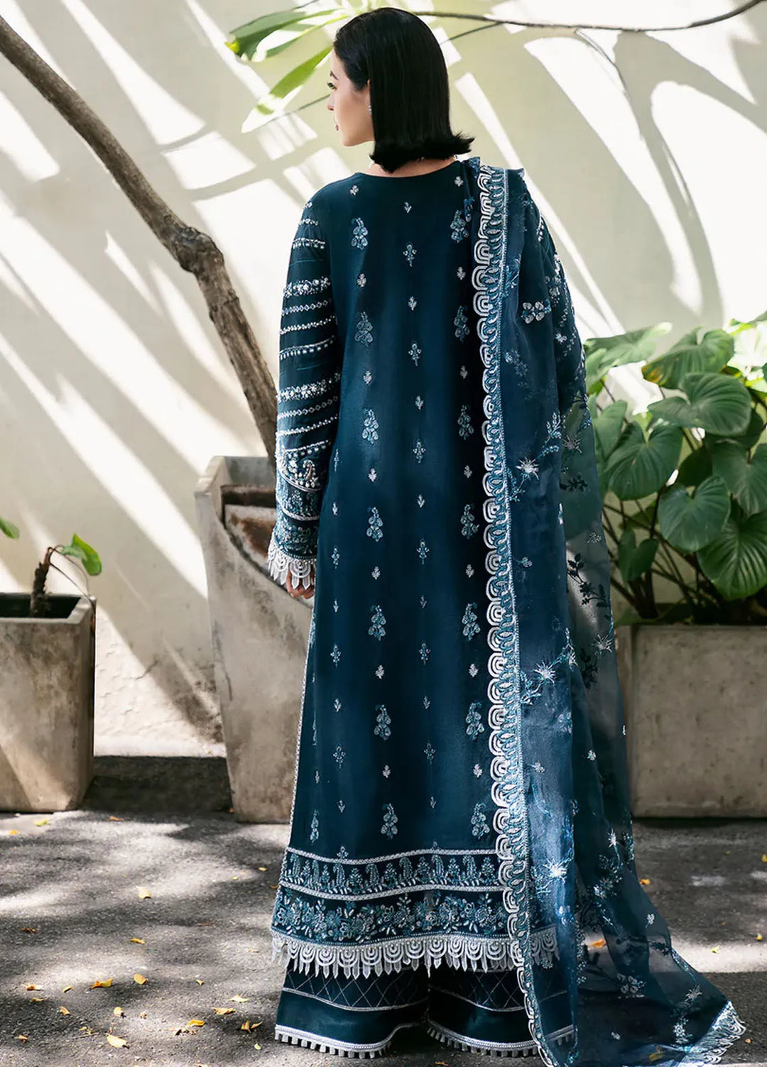 Fleurie By Saad Shaikh Embroidered Raw Silk Suits Unstitched 3 Piece SSK24F Belle - Luxury Collection