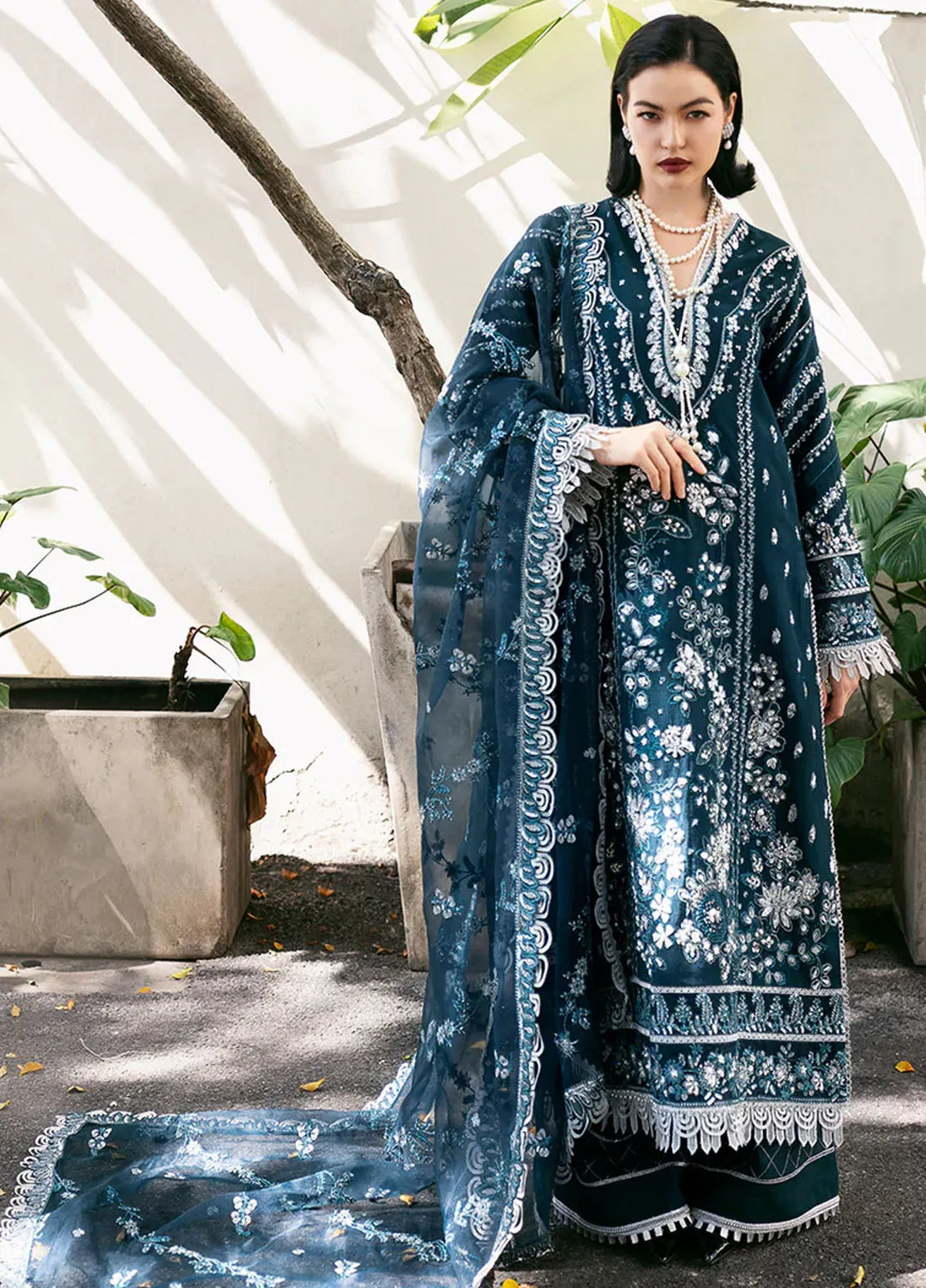 Fleurie By Saad Shaikh Embroidered Raw Silk Suits Unstitched 3 Piece SSK24F Belle - Luxury Collection