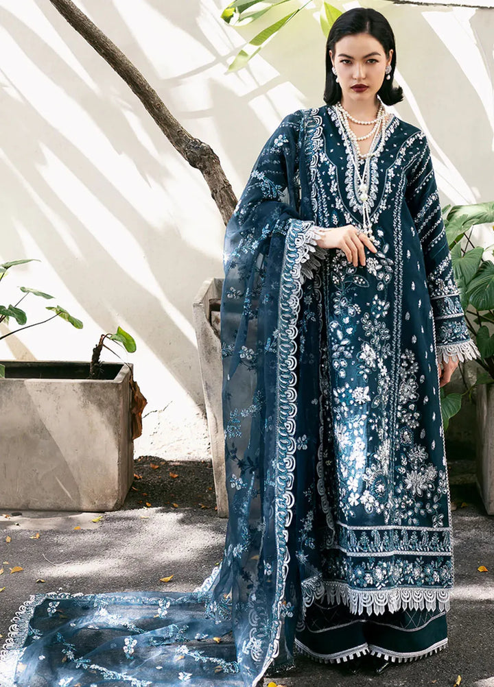 Fleurie By Saad Shaikh Embroidered Raw Silk Suits Unstitched 3 Piece SSK24F Belle - Luxury Collection