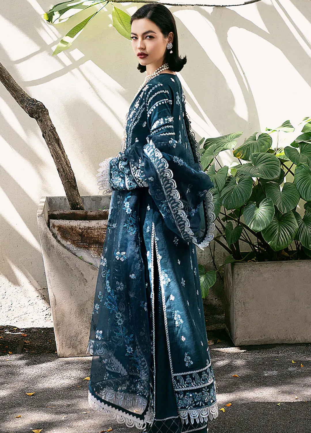 Fleurie By Saad Shaikh Embroidered Raw Silk Suits Unstitched 3 Piece SSK24F Belle - Luxury Collection