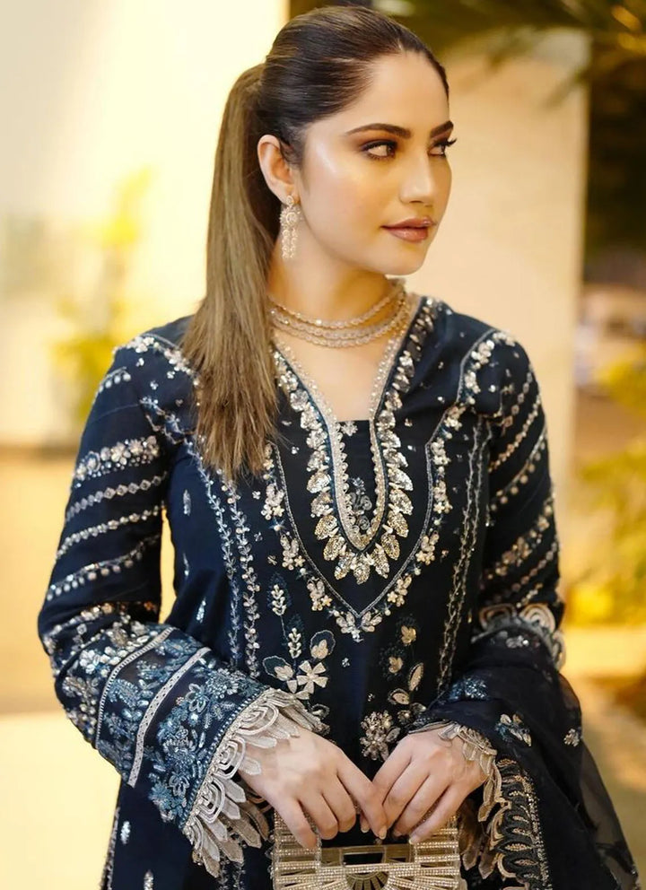 Fleurie By Saad Shaikh Embroidered Raw Silk Suits Unstitched 3 Piece SSK24F Belle - Luxury Collection