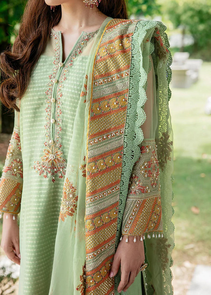 Saad Shaikh Pret Embroidered Organza 3 Piece Suit Green Pretty