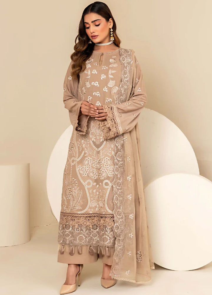 Flora By Humdum Embroidered Lawn Suit Unstitched 3 Piece HD24F FS04 - Summer Collection