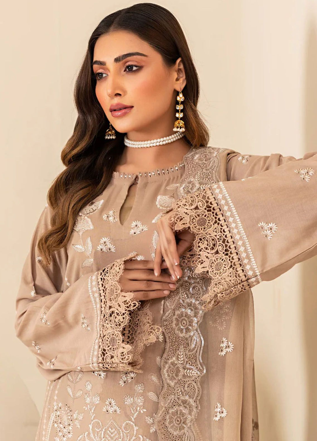 Flora By Humdum Embroidered Lawn Suit Unstitched 3 Piece HD24F FS04 - Summer Collection