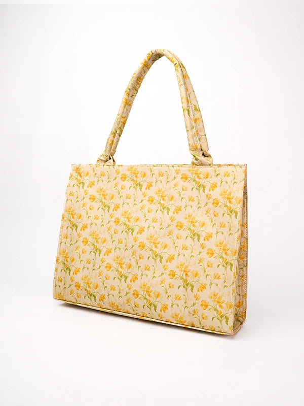 Maa aur Mai by TJK Designs Printed Floraison Canvas Tote Bag - Casual Collection