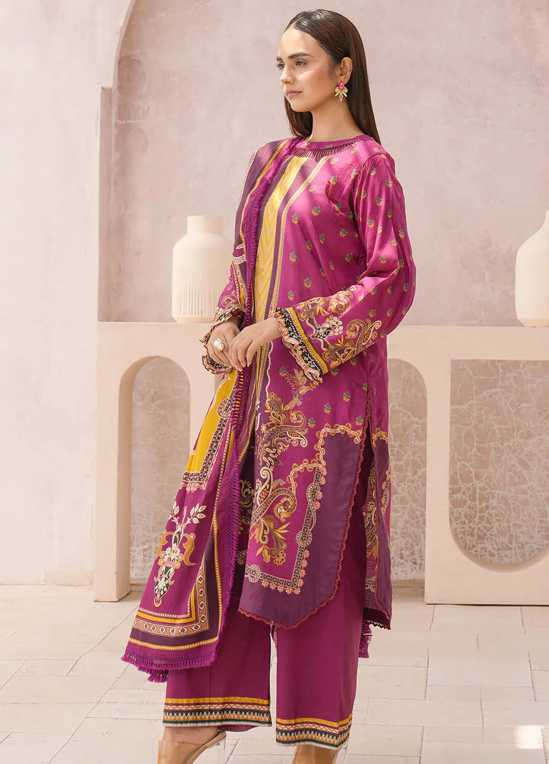 Floral Serenade By Meerak Printed Lawn Suit Unstitched 3 Piece MRK24F Bloomify - Summer Collection
