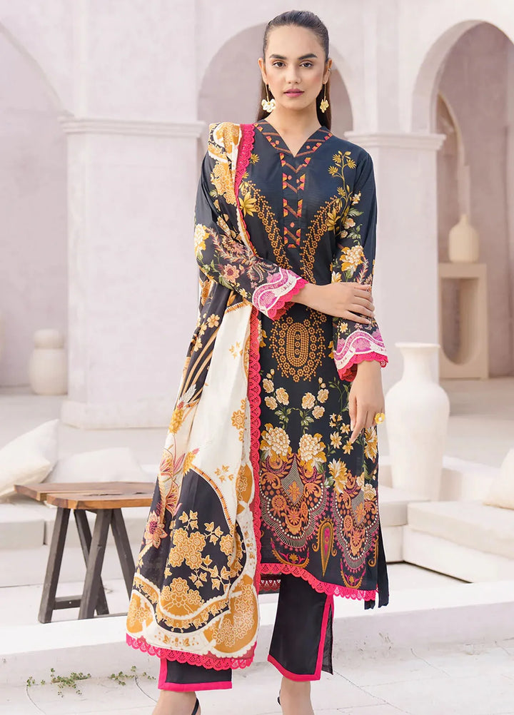 Floral Serenade By Meerak Printed Lawn Suit Unstitched 3 Piece MRK24F Floriage - Summer Collection