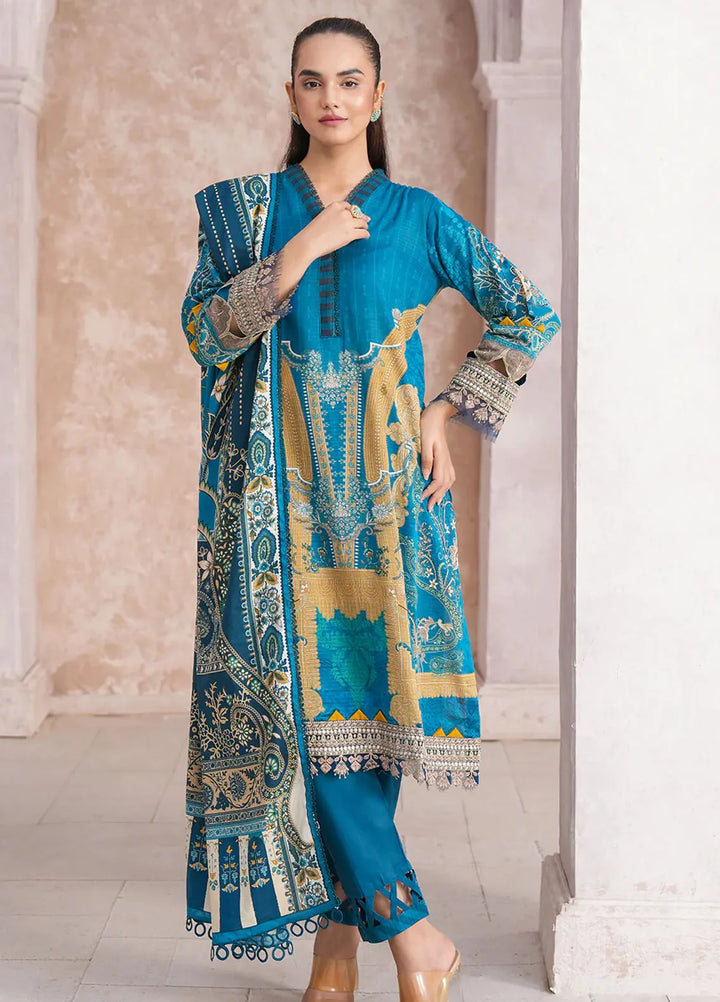 Floral Serenade By Meerak Printed Lawn Suit Unstitched 3 Piece MRK24F Florium - Summer Collection