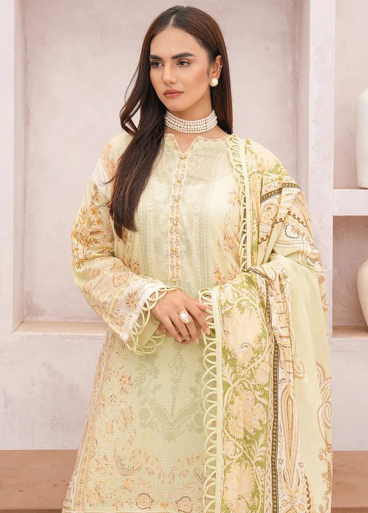 Floral Serenade By Meerak Printed Lawn Suit Unstitched 3 Piece MRK24F Sunflower - Summer Collection