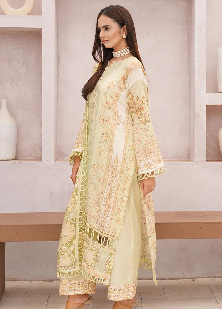 Floral Serenade By Meerak Printed Lawn Suit Unstitched 3 Piece MRK24F Sunflower - Summer Collection
