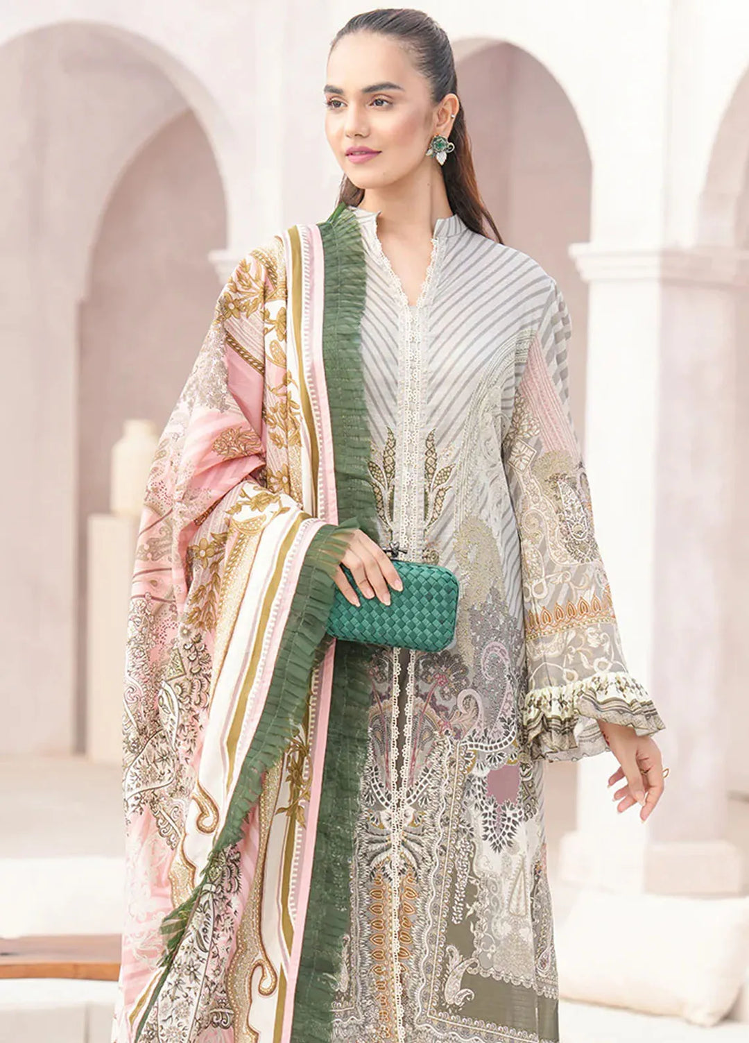 Floral Serenade By Meerak Printed Lawn Suit Unstitched 3 Piece MRK24F Tulip Twist - Summer Collection