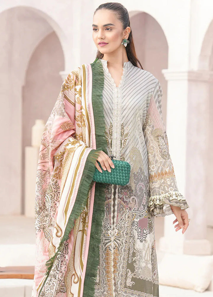 Floral Serenade By Meerak Printed Lawn Suit Unstitched 3 Piece MRK24F Tulip Twist - Summer Collection
