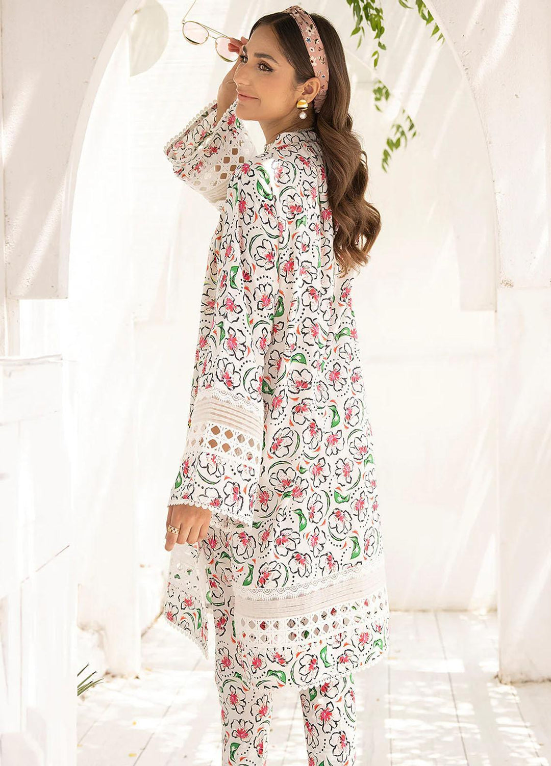 Florance By Meerak Printed Lawn Suits Unstitched 2 Piece MRK23F Denditric - Summer Collection