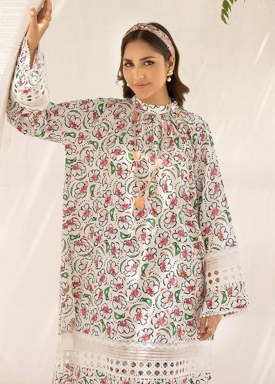 Florance By Meerak Printed Lawn Suits Unstitched 2 Piece MRK23F Denditric - Summer Collection