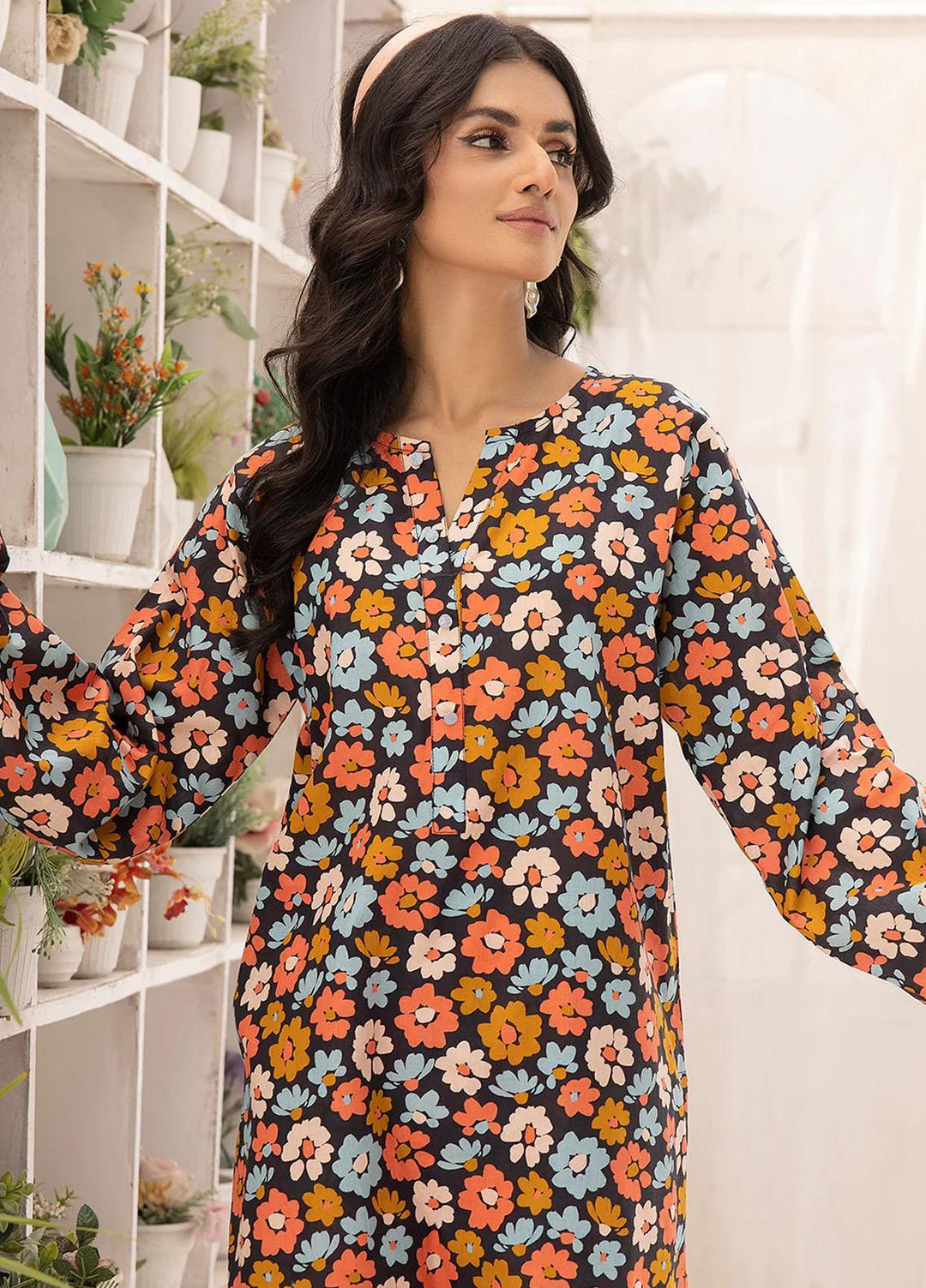 Florance By Meerak Printed Lawn Suits Unstitched 2 Piece MRK23F Florid - Summer Collection