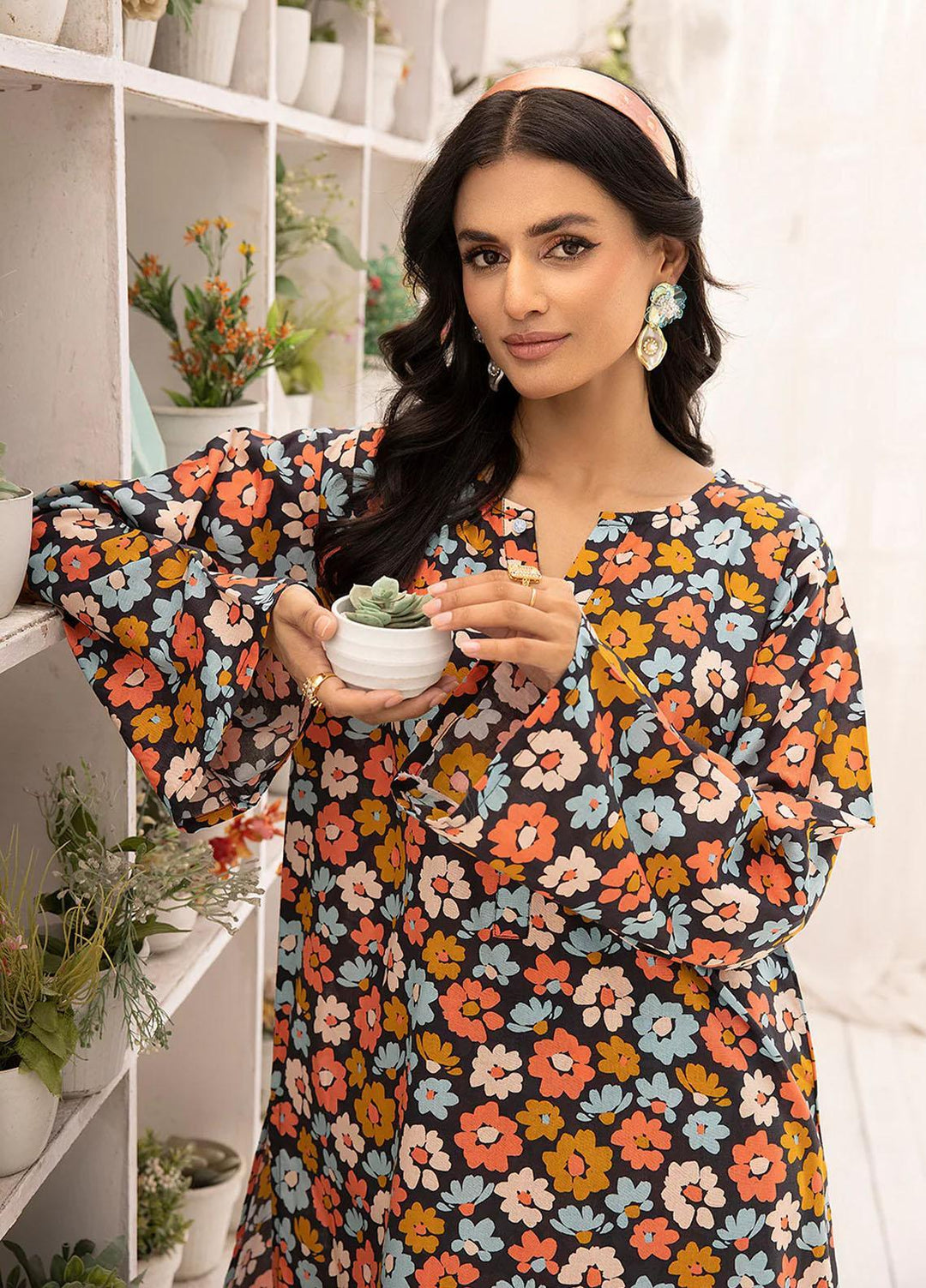 Florance By Meerak Printed Lawn Suits Unstitched 2 Piece MRK23F Florid - Summer Collection