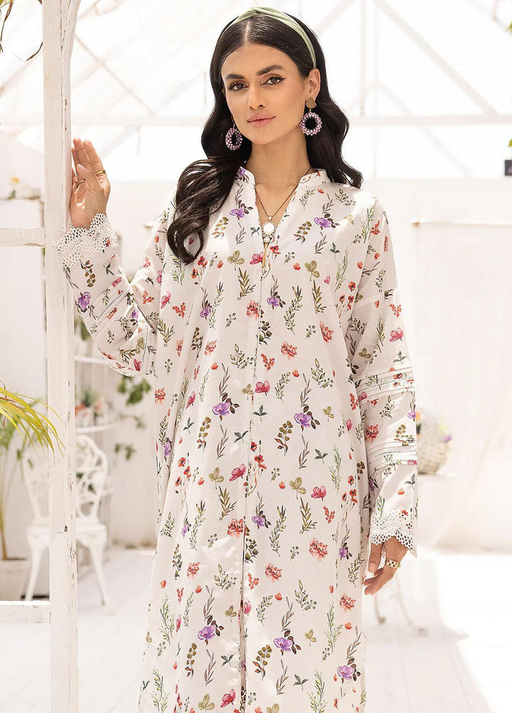 Florance By Meerak Printed Lawn Suits Unstitched 2 Piece MRK23F Snowbloom - Summer Collection