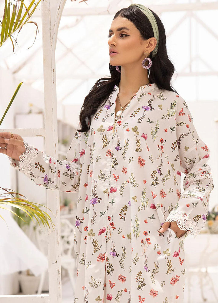 Florance By Meerak Printed Lawn Suits Unstitched 2 Piece MRK23F Snowbloom - Summer Collection