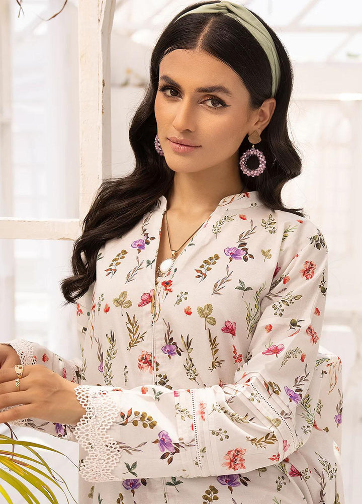Florance By Meerak Printed Lawn Suits Unstitched 2 Piece MRK23F Snowbloom - Summer Collection