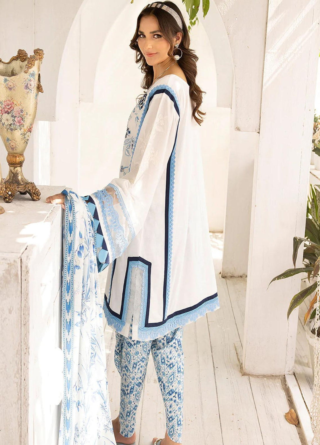 Florance By Meerak Embroidered Lawn Suits Unstitched 3 Piece MRK23F Opal - Summer Collection