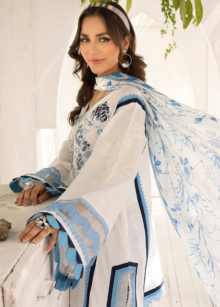 Florance By Meerak Embroidered Lawn Suits Unstitched 3 Piece MRK23F Opal - Summer Collection