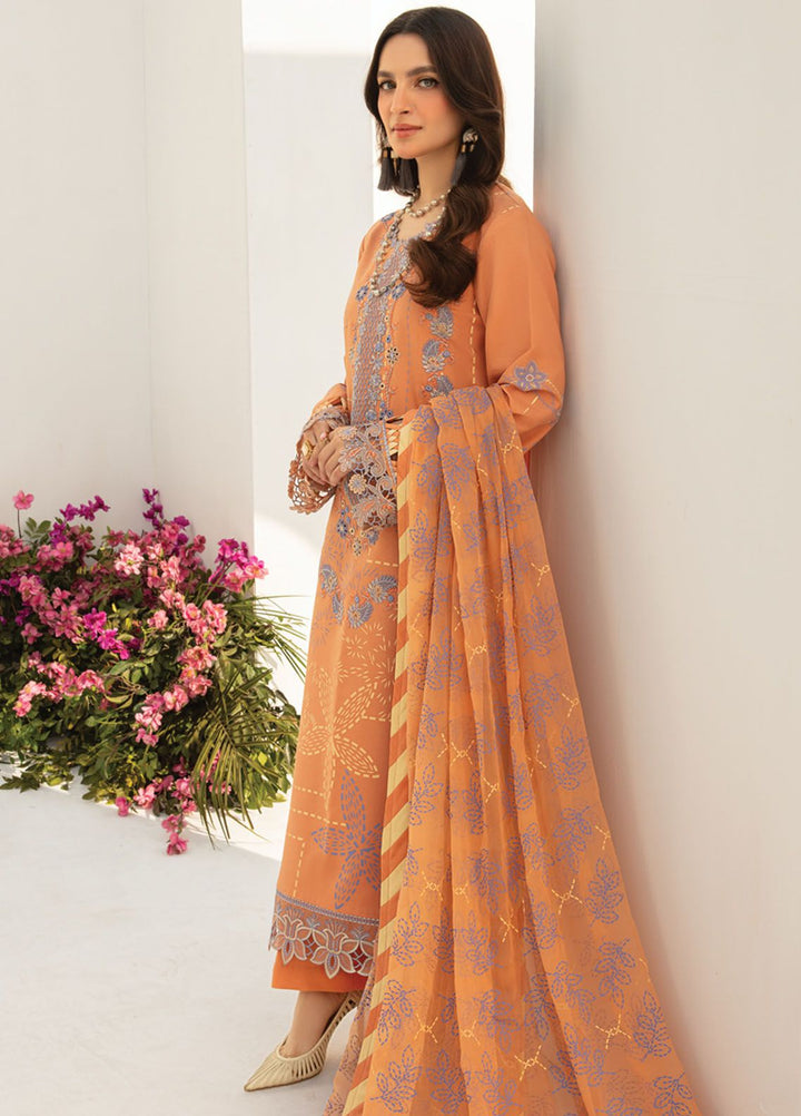 Florance By Rang Rasiya Embroidered Lawn Suits Unstitched 3 Piece RR24F D10 Cinnamon - Premium Collection