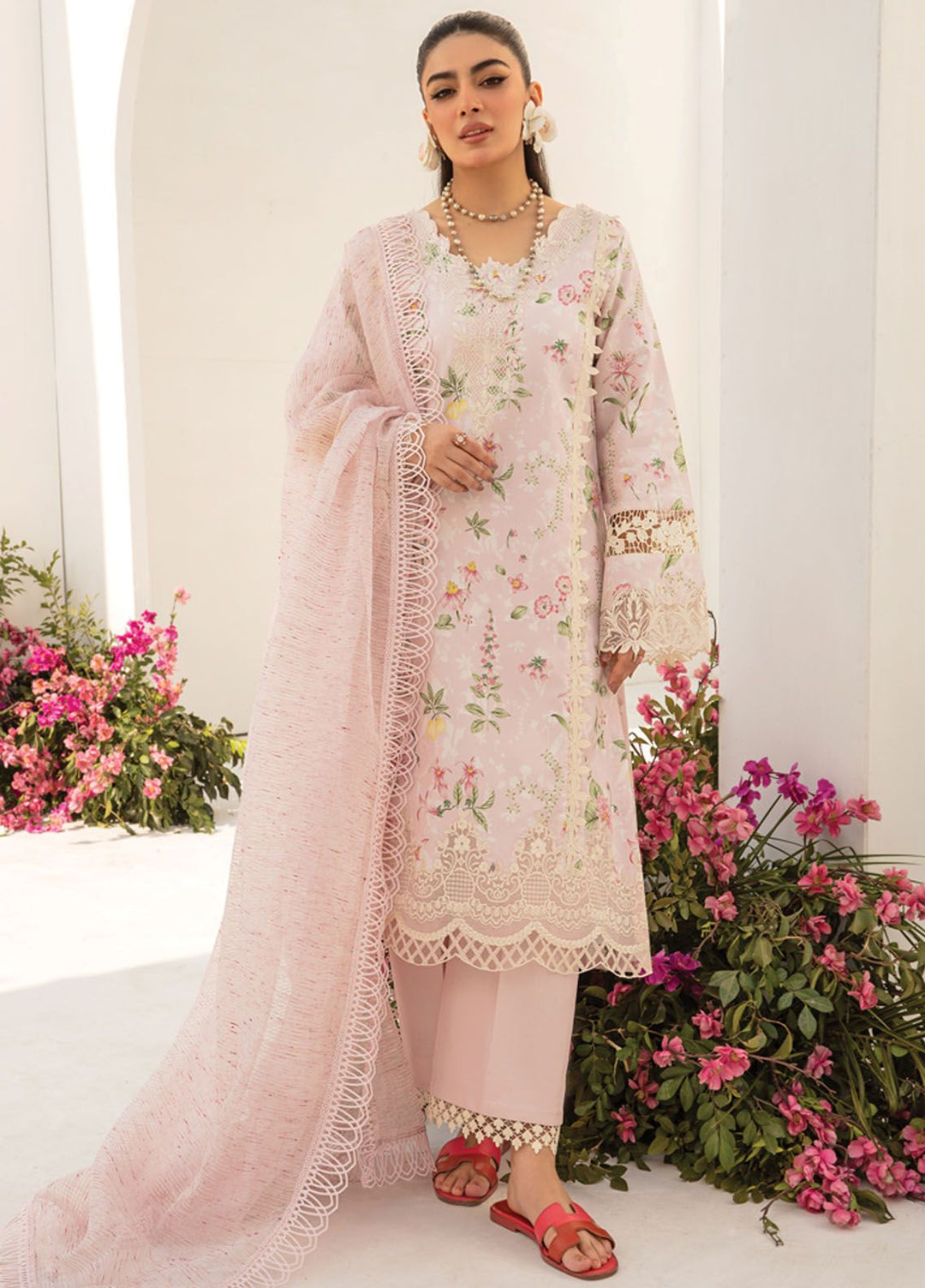 Florance By Rang Rasiya Embroidered Lawn Suits Unstitched 3 Piece RR24F D2 Luna - Premium Collection