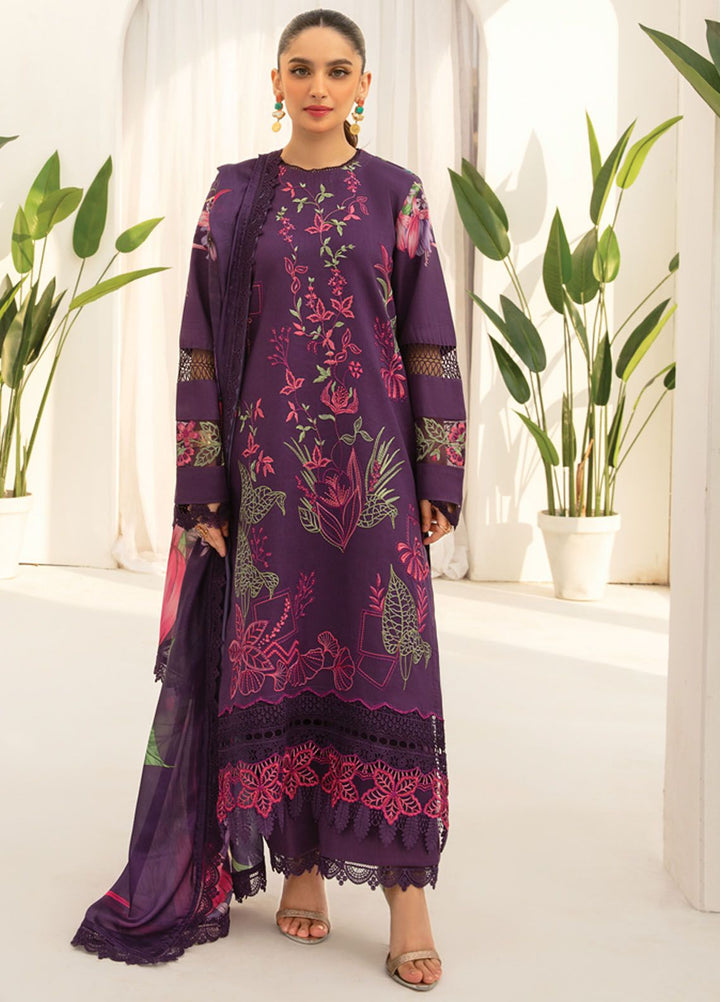 Florance By Rang Rasiya Embroidered Lawn Suits Unstitched 3 Piece RR24F D5 Carnation - Premium Collection