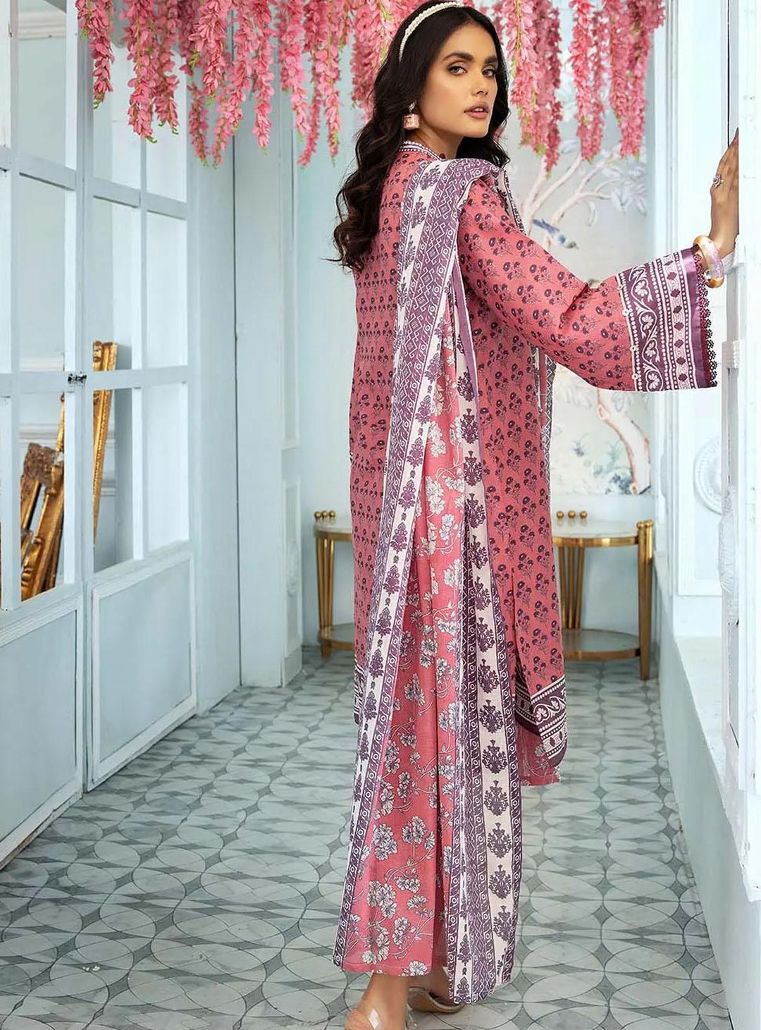 Florence By Gul Ahmed Printed Lawn Suits Unstitched 3 Piece GA22F CL-22224 B - Summer Collection
