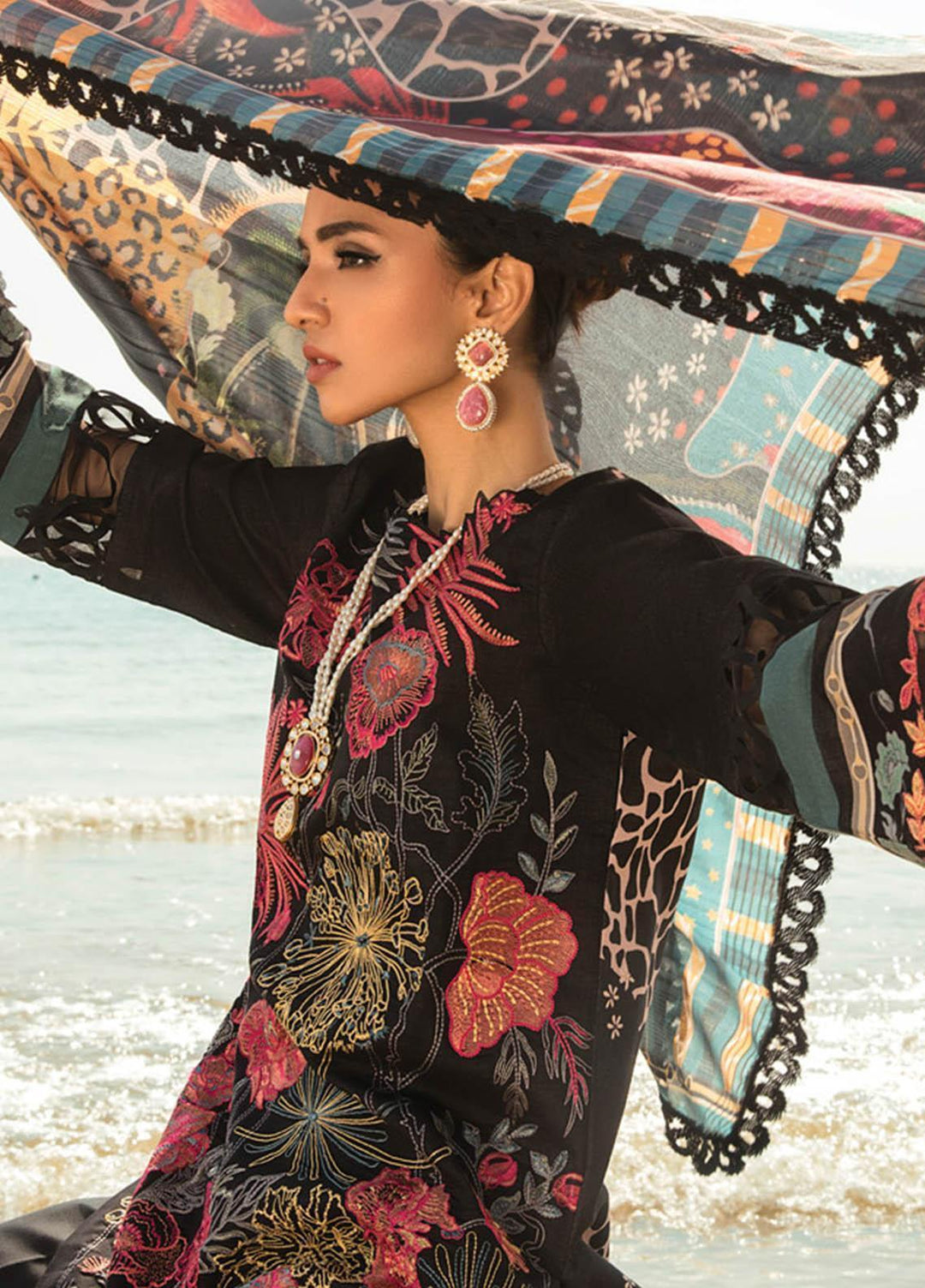 Florence By Rang Rasiya Embroidered Lawn Suits Unstitched 3 Piece RR23F 08 Carnation - Summer Collection