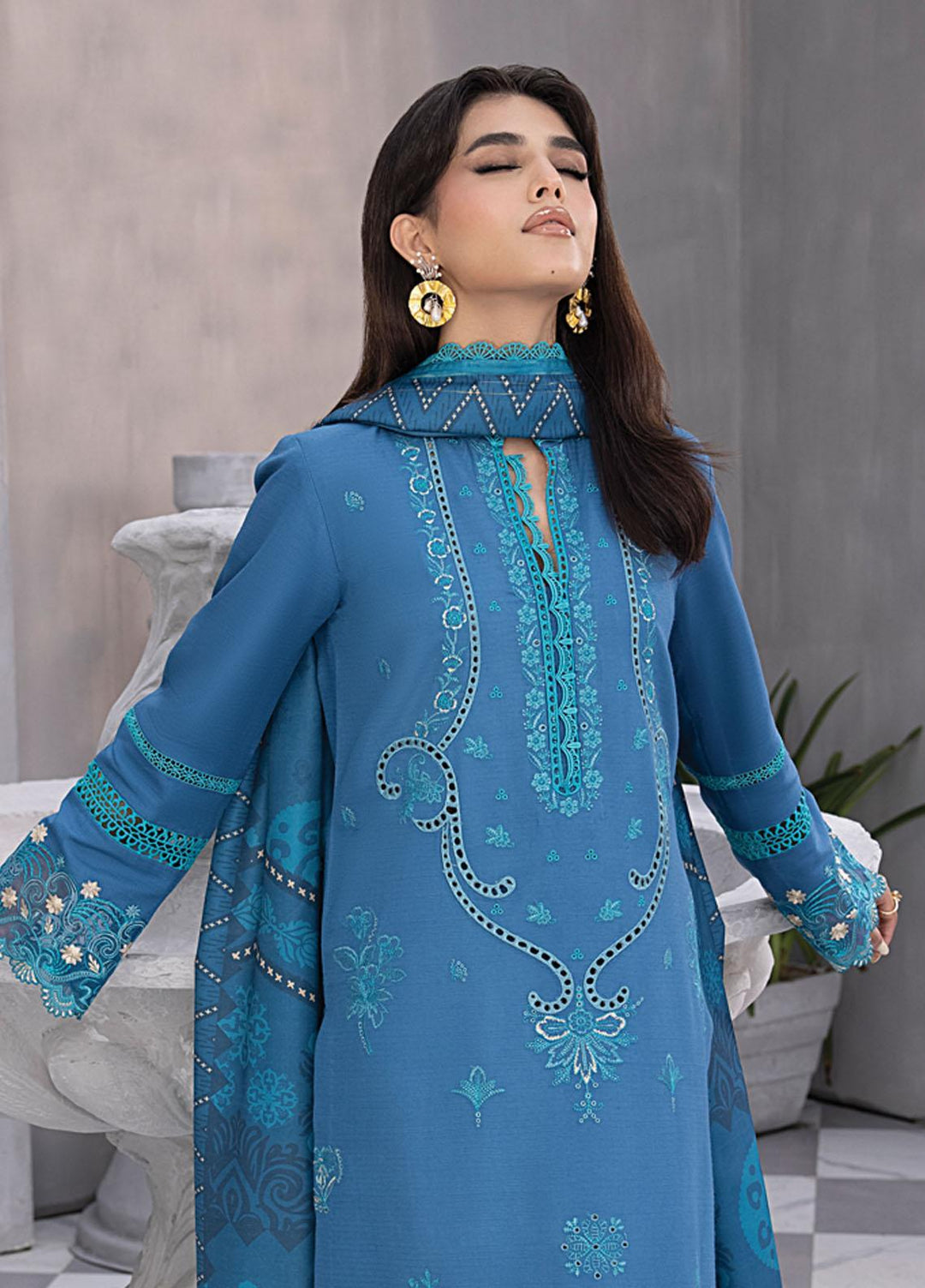 Florence By Rang Rasiya Embroidered Linen Suits Unstitched 3 Piece RR23FLL D-07 Maliha - Winter Collection