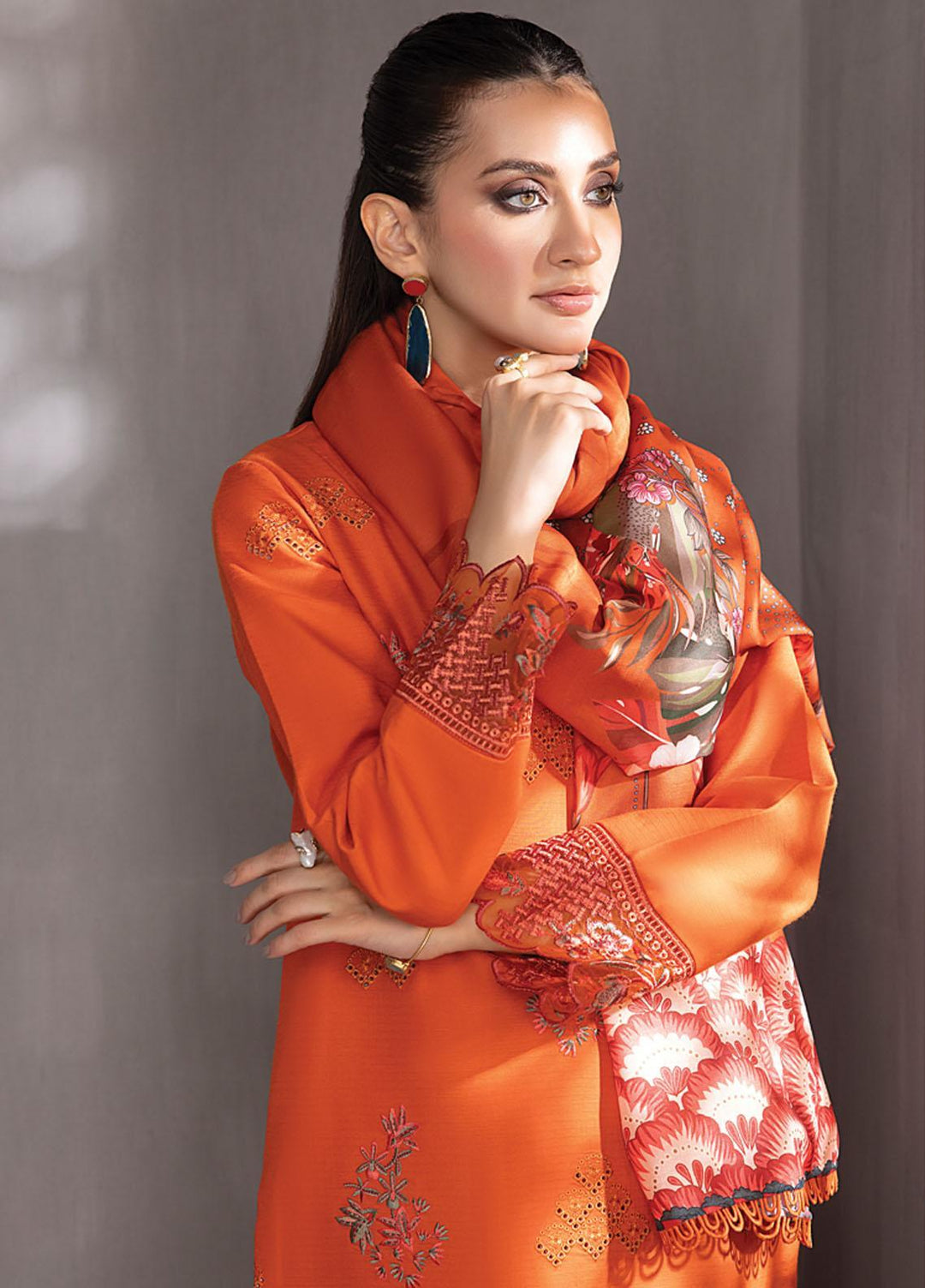 Florence By Rang Rasiya Embroidered Linen Suits Unstitched 3 Piece RR23FLL D-10 Adan - Winter Collection