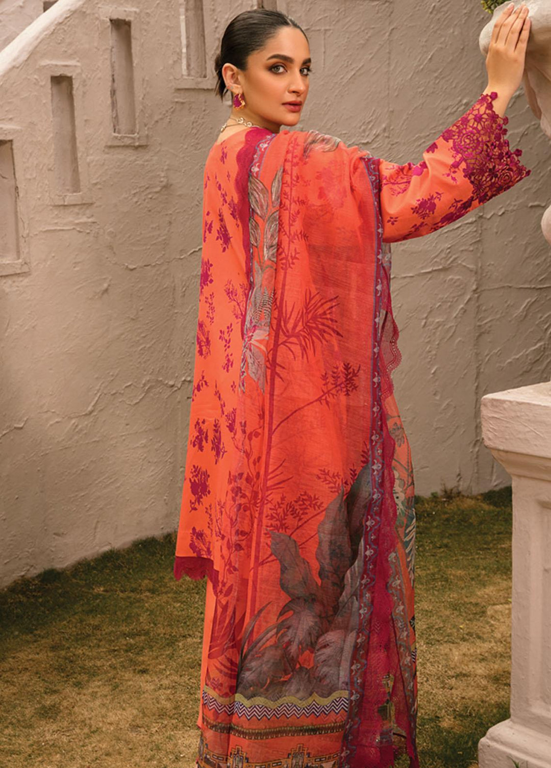Florence By Rang Rasiya Embroidered Lawn Suits Unstitched 3 Piece RR23FL 08 Rose - Summer Collection