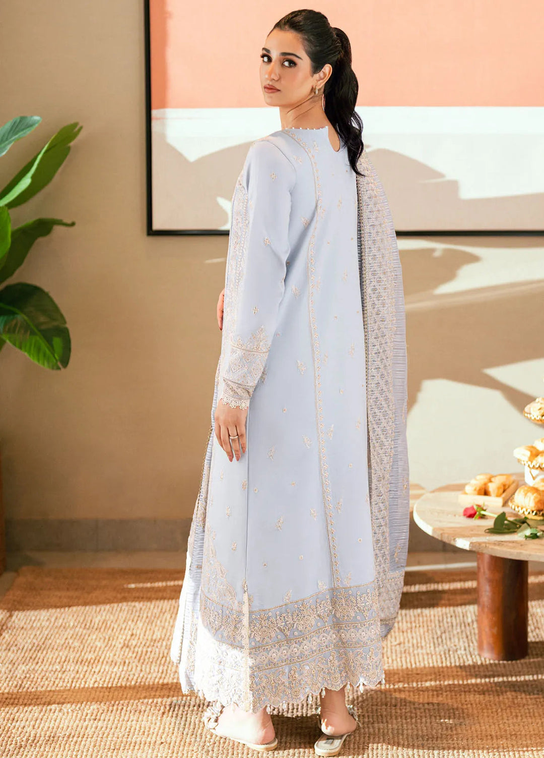 Florent Embroidered Lawn Suits Unstitched 3 Piece FL25LL FL-2B - Summer Collection