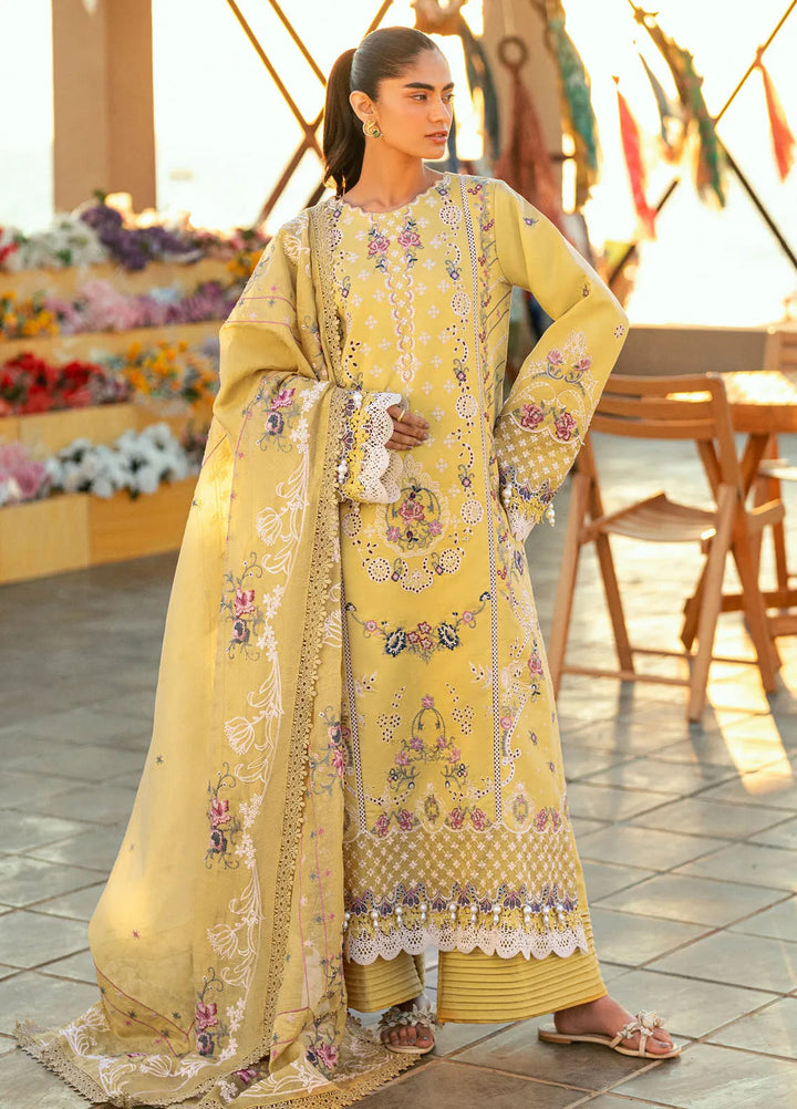 Florent Embroidered Lawn Suits Unstitched 3 Piece FL25LL FL-4B - Summer Collection