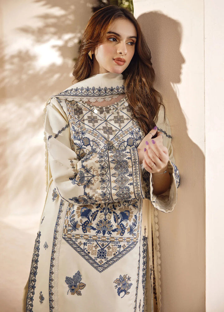 Florent Embroidered Marina Suit Unstitched 3 Piece FL24W FL-2 B - Winter Collection